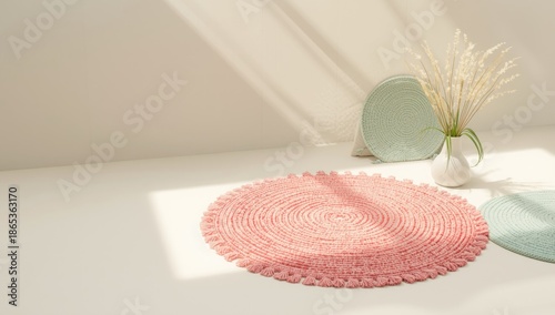 Colorful woven cloth carpet...