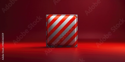 Striped red and white iron ...