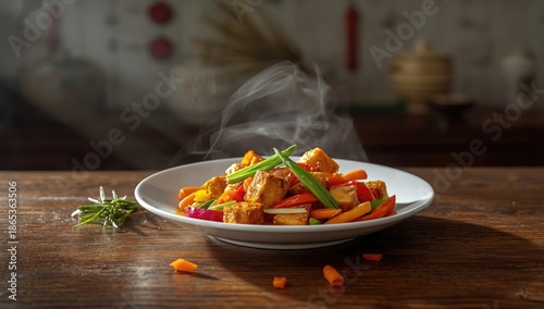 Stir-fried tofu with vegeta...