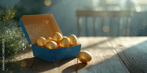 Gold and blue decorated egg...