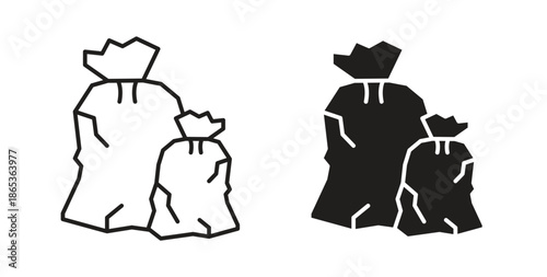 Trash bag icons symbol. Simple, flat design for web or mobile app