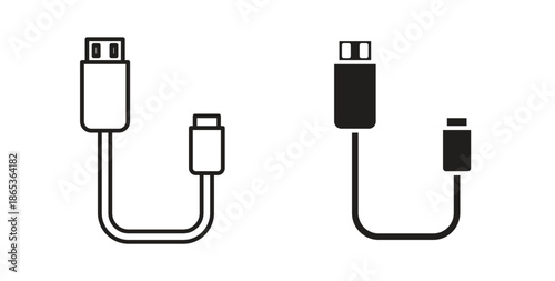 USB cable icons symbol. Simple, flat design for web or mobile app