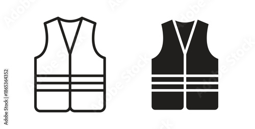 Vest jacket icons symbol. Simple, flat design for web or mobile app
