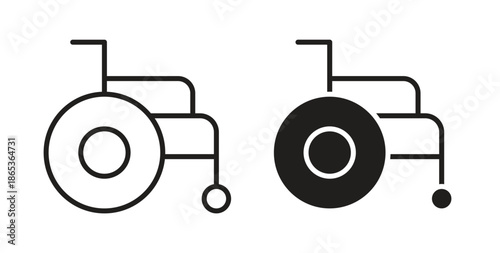Wheelchair icons symbol. Simple, flat design for web or mobile app