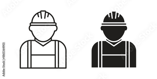 Worker icons symbol. Simple, flat design for web or mobile app
