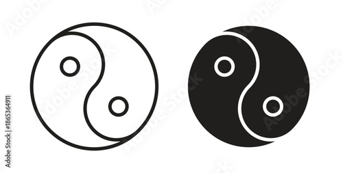 Yin yang icons symbol. Simple, flat design for web or mobile app