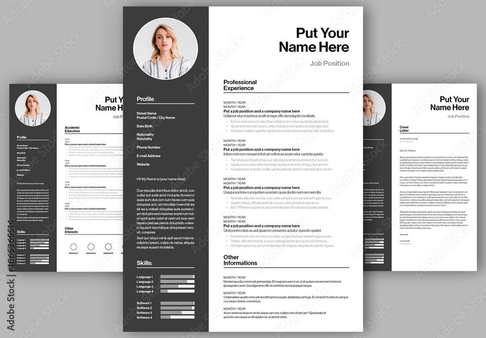 CV Resume Layout Stock Template | Adobe Stock