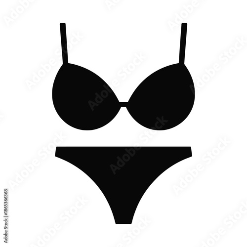Minimalist bikini swimsuit icon isolated on white background, Vector, illustration