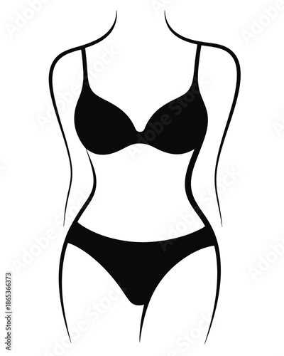 Minimalist swimsuit vector illustration isolated on white background, Vector, illustration