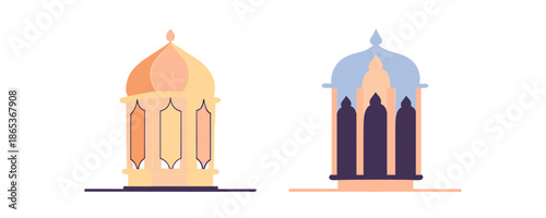 A refined of classic Islamic hanging lantern silhouettes, showcasing several lantern styles 