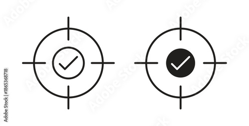 Accuracy icons illustration, editable stroke, flat design style isolated on white
