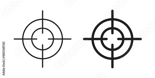 Aim icons illustration, editable stroke, flat design style isolated on white