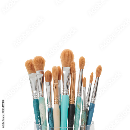 Paintbrushes Arranged Together for Art Projects