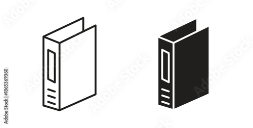 Binder icons illustration, editable stroke, flat design style isolated on white