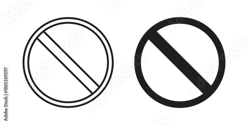 Blocked icons illustration, editable stroke, flat design style isolated on white