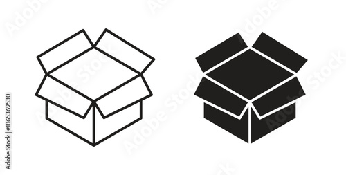 Box icons illustration, editable stroke, flat design style isolated on white
