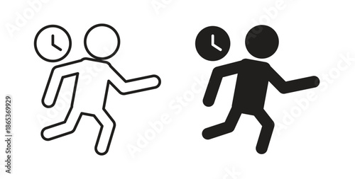 Busy icons illustration, editable stroke, flat design style isolated on white