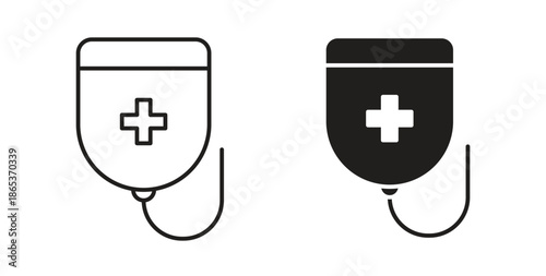 Chemotherapy icons illustration, editable stroke, flat design style isolated on white