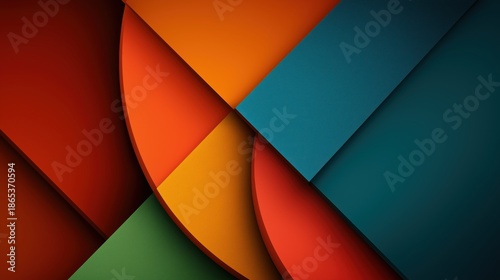 マテリアルデザイン風のカラフルな抽象幾何学レイヤー背景
