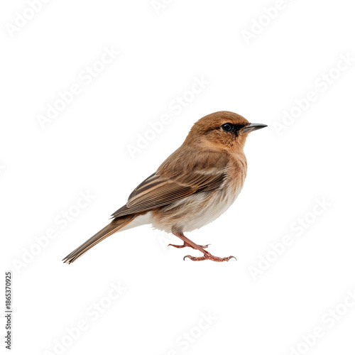 Bird Standing on Ground With Brown Feathers and Clear Eyes in Well-Lit Setting