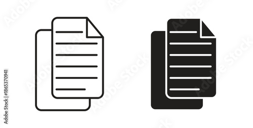 Copy icons illustration, editable stroke, flat design style isolated on white