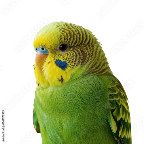 Colorful Parakeet Perched Quietly With Clear Background