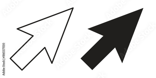 Cursor arrow icons illustration, editable stroke, flat design style isolated on white