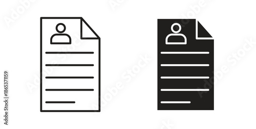 CV icons illustration, editable stroke, flat design style isolated on white