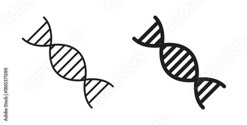 DNA icons illustration, editable stroke, flat design style isolated on white