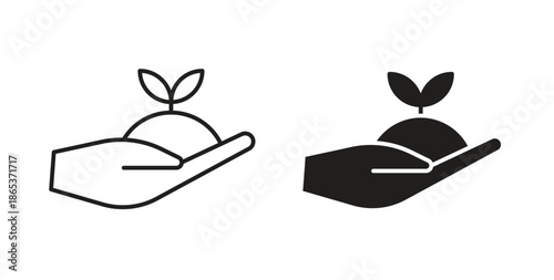 Environment icons illustration, editable stroke, flat design style isolated on white