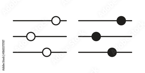 Equalizer icons illustration, editable stroke, flat design style isolated on white