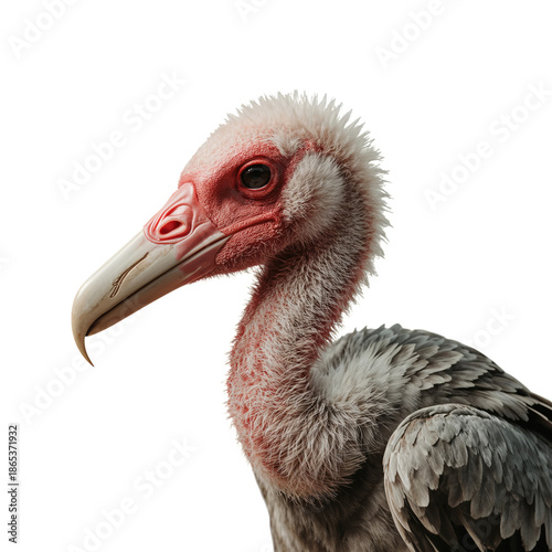 Bird With Unique Features and Colors Stands out in Plain Background During Br...