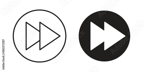 Fast forward icons illustration, editable stroke, flat design style isolated on white