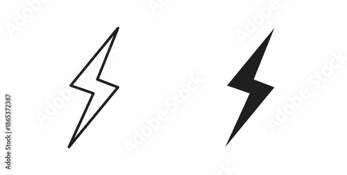 Flash icons illustration, editable stroke, flat design style isolated on white