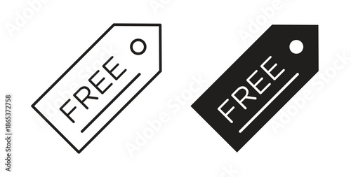 Free tag icons illustration, editable stroke, flat design style isolated on white