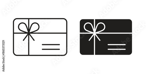 Gift card icons illustration, editable stroke, flat design style isolated on white