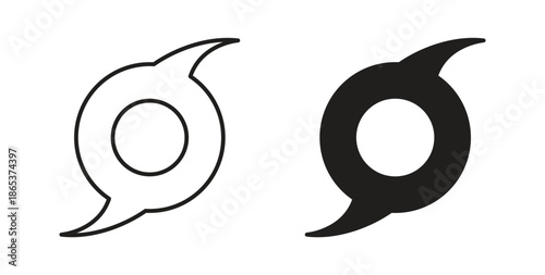 Hurricane icons illustration, editable stroke, flat design style isolated on white