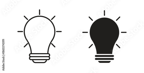 Idea icons illustration, editable stroke, flat design style isolated on white