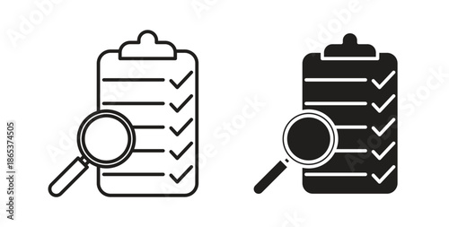 Inspection icons illustration, editable stroke, flat design style isolated on white