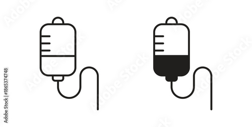IV bag icons illustration, editable stroke, flat design style isolated on white