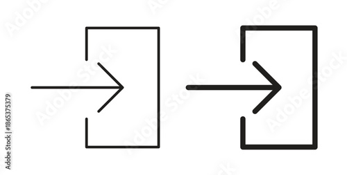 Log in icons illustration, editable stroke, flat design style isolated on white