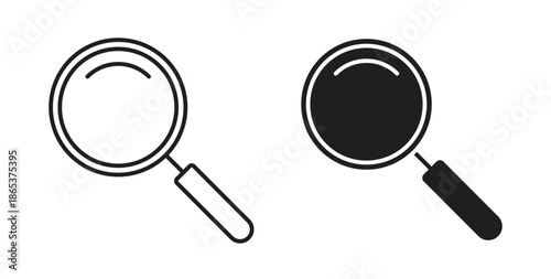 Loupe icons illustration, editable stroke, flat design style isolated on white