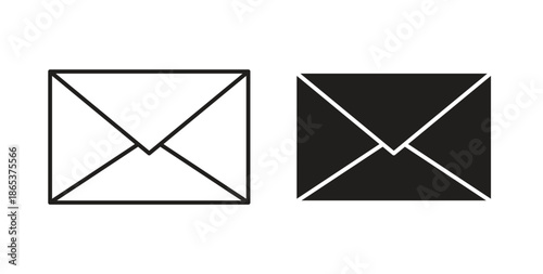 Mail icons illustration, editable stroke, flat design style isolated on white