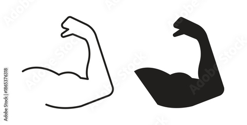 Muscle icons illustration, editable stroke, flat design style isolated on white