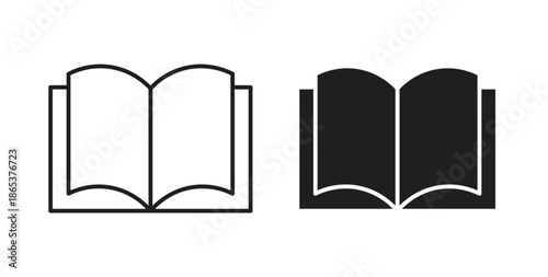 open book icons illustration, editable stroke, flat design style isolated on white