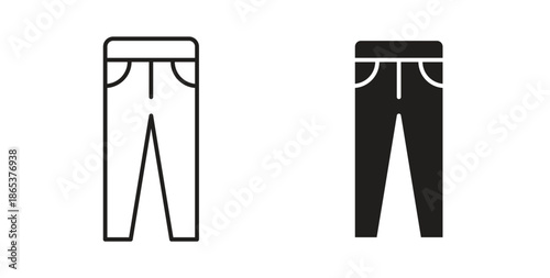 Pants icons illustration, editable stroke, flat design style isolated on white