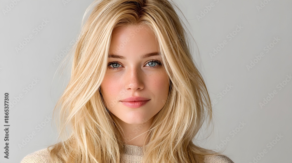 Fototapeta premium Blonde woman with a smile on her face