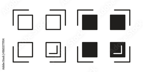 QR code icons illustration, editable stroke, flat design style isolated on white