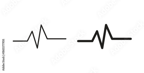 Pulse icons illustration, editable stroke, flat design style isolated on white