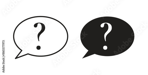 Question icons illustration, editable stroke, flat design style isolated on white